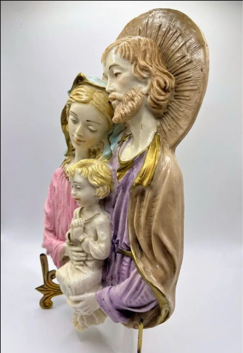 Vintage plaque depicting the Holy Family - Image 3