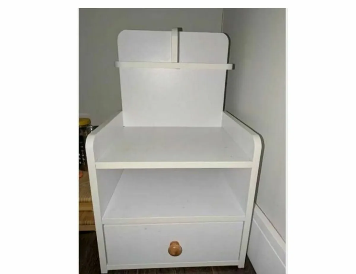 Wooden Bed Side Table - White - Image 3
