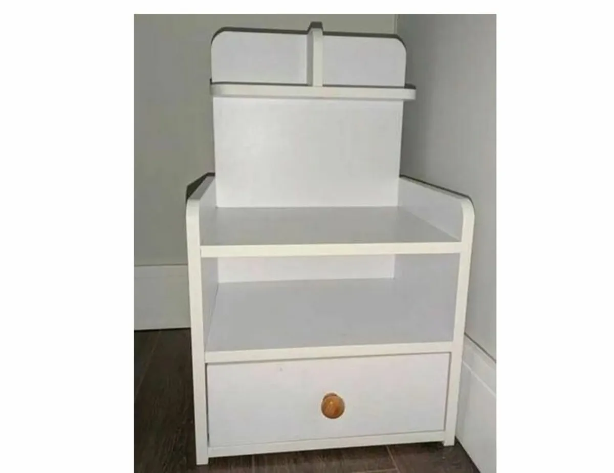 Wooden Bed Side Table - White - Image 4