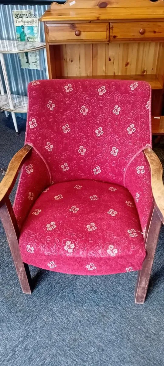 Pair Of Early 20th Century Fireside Armchairs - Image 2