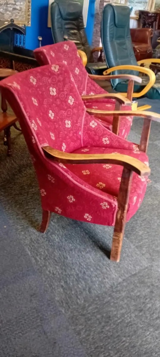 Pair Of Early 20th Century Fireside Armchairs - Image 3
