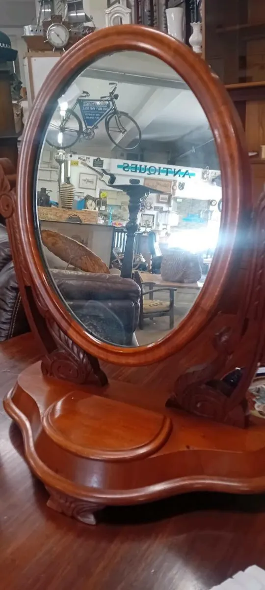 Edwardian Mahogany Dressing Table Mirror - Image 2