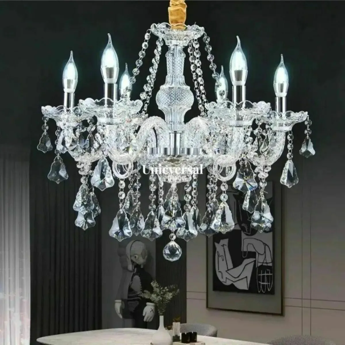 4 Chandelier Bulb – Luxury Modern Crystal Fixture - Image 3