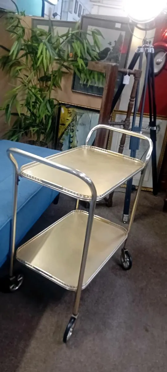 Vintage Faux Brass Tea Trolley