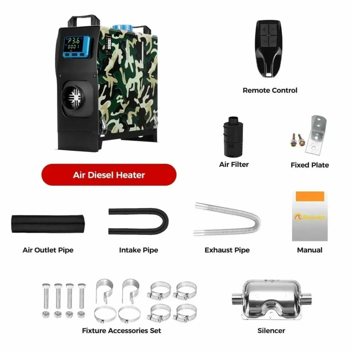 Diesel Heater 3/8KW 12V Air Heating No Adapter - Image 4
