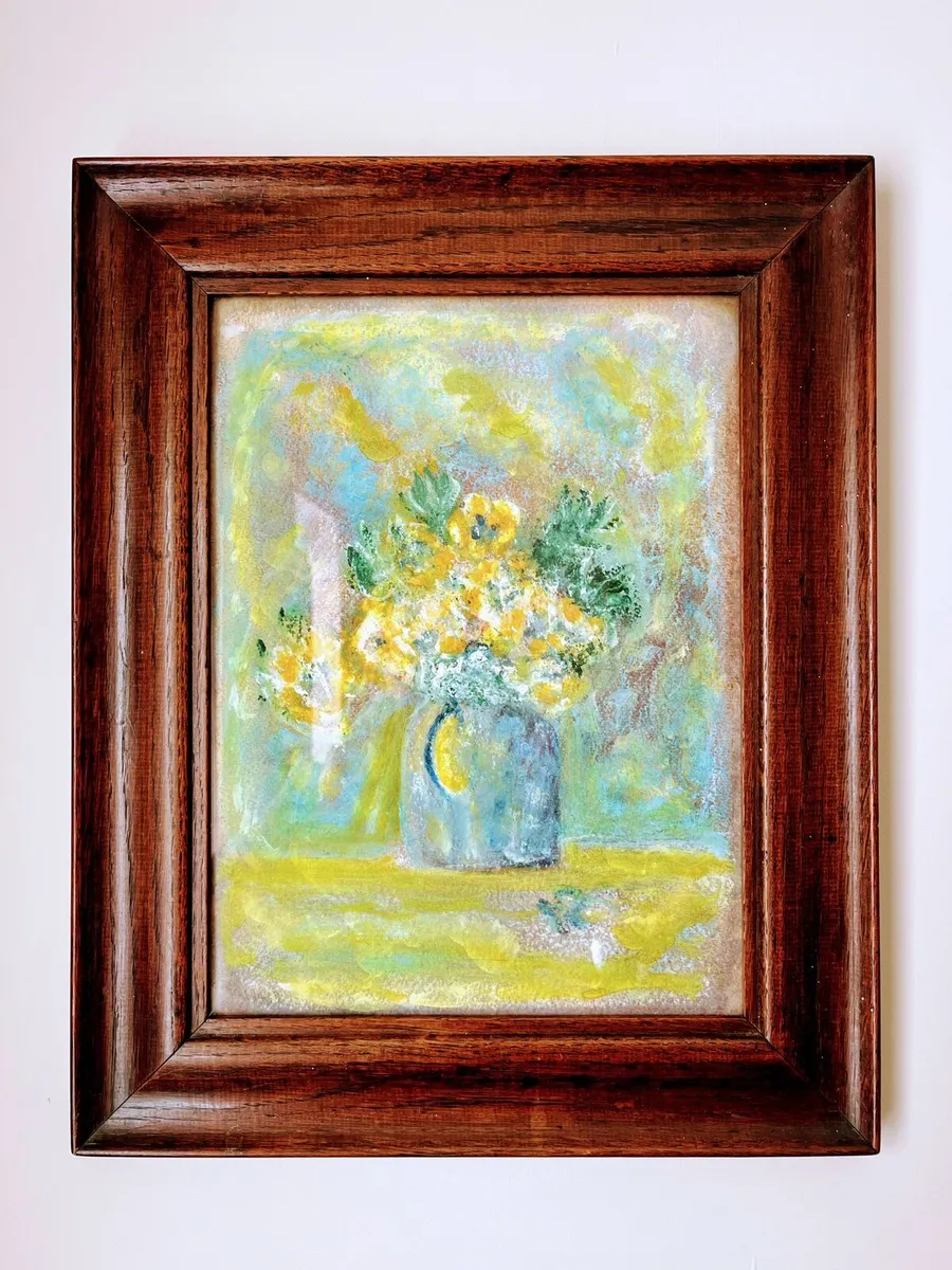 exquisite antique still life painting of flowers - Image 1