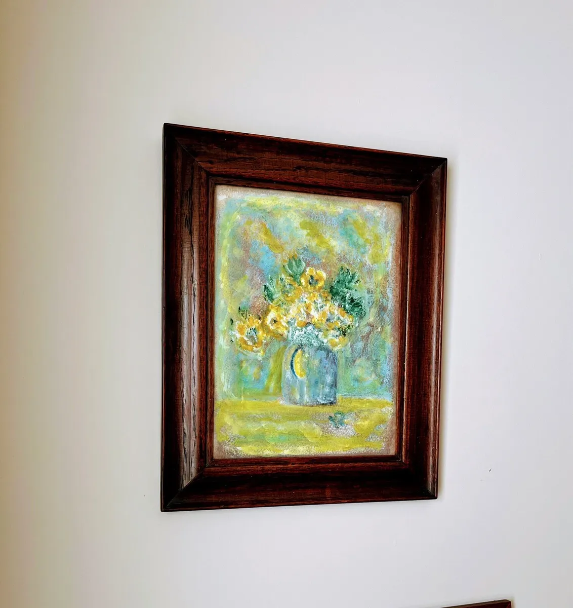 exquisite antique still life painting of flowers - Image 2