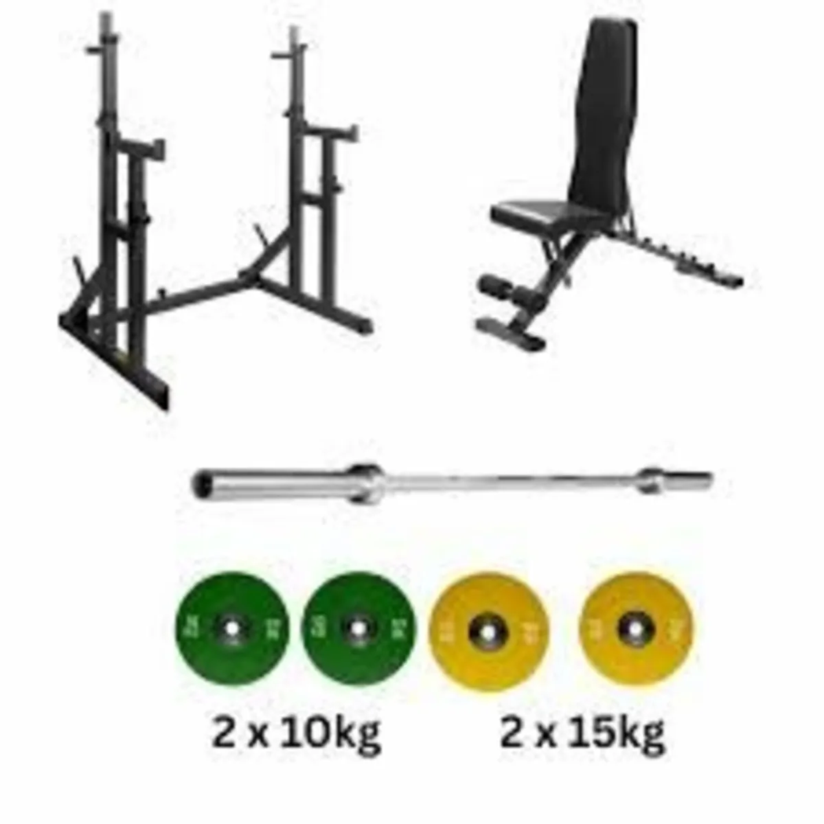 Adjustable Squat Stand Bench Press Bundle