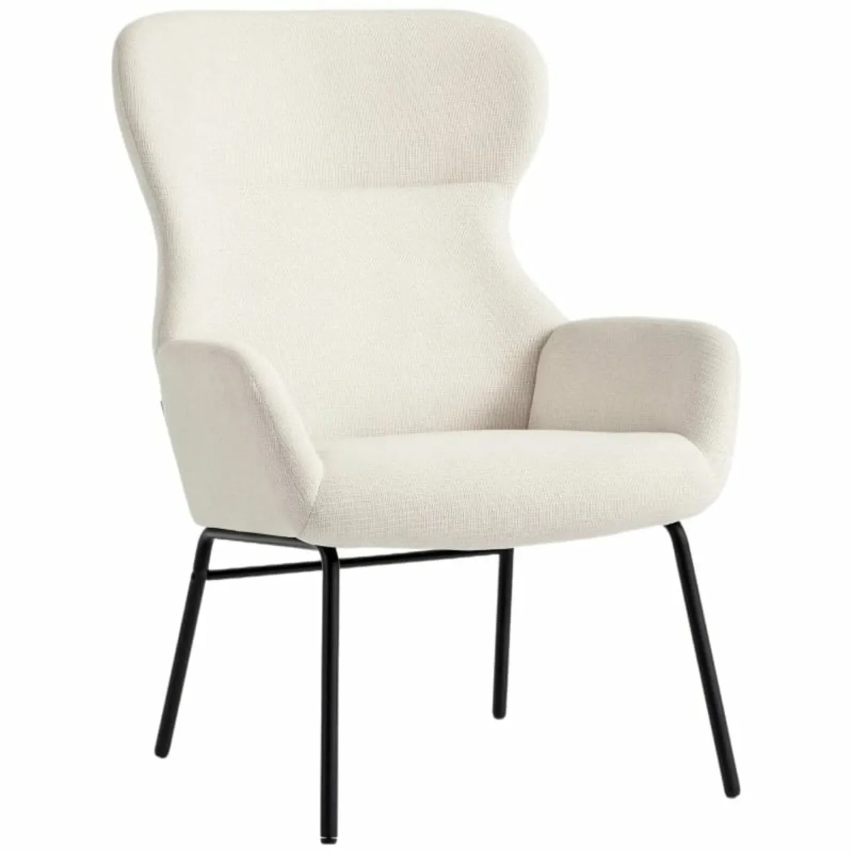 Modern Wingback Upholstered Chair, High Backrest, - Image 1