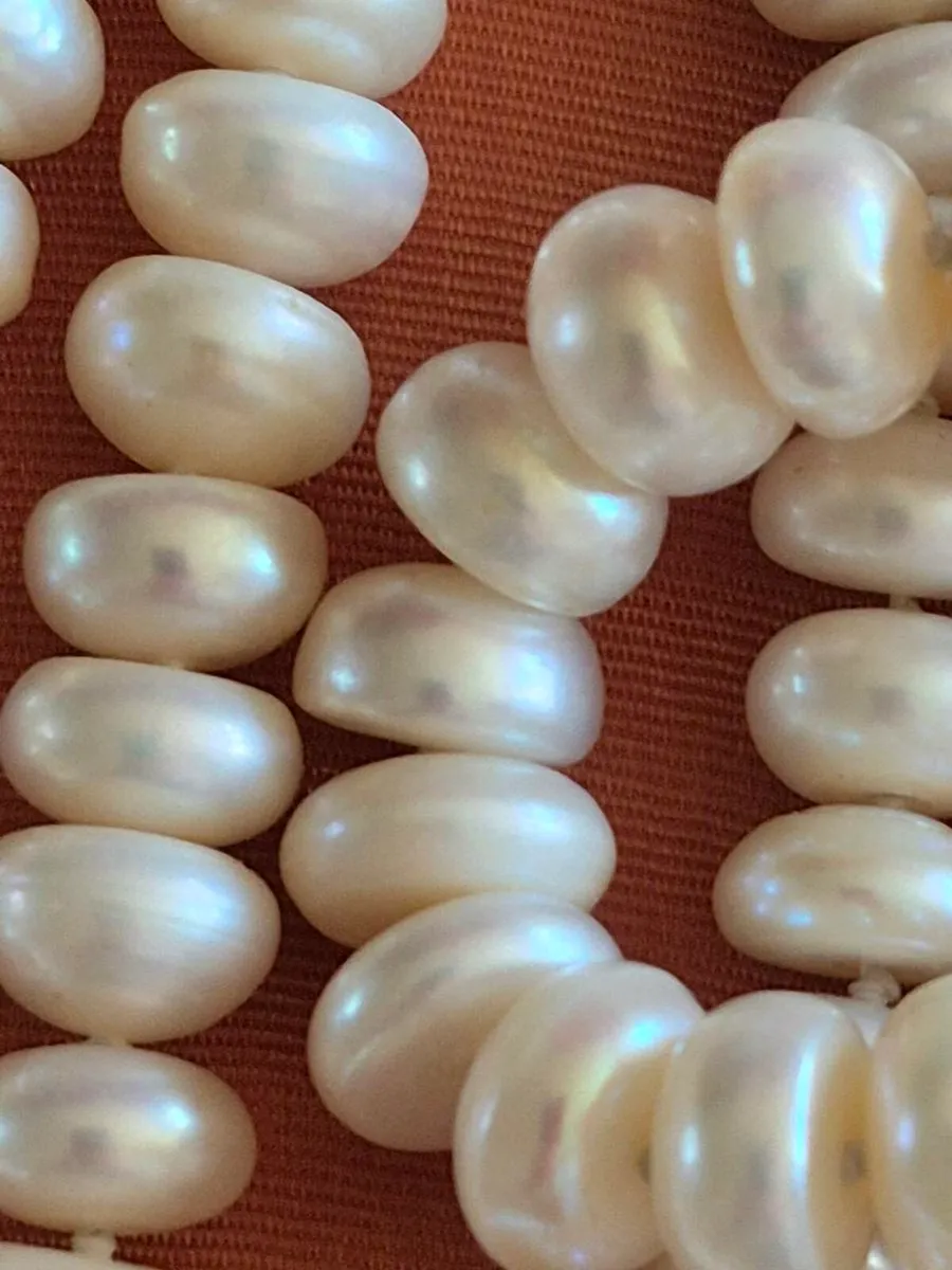 Pearls - Genuine, Very Long, Cream Colour - Image 3