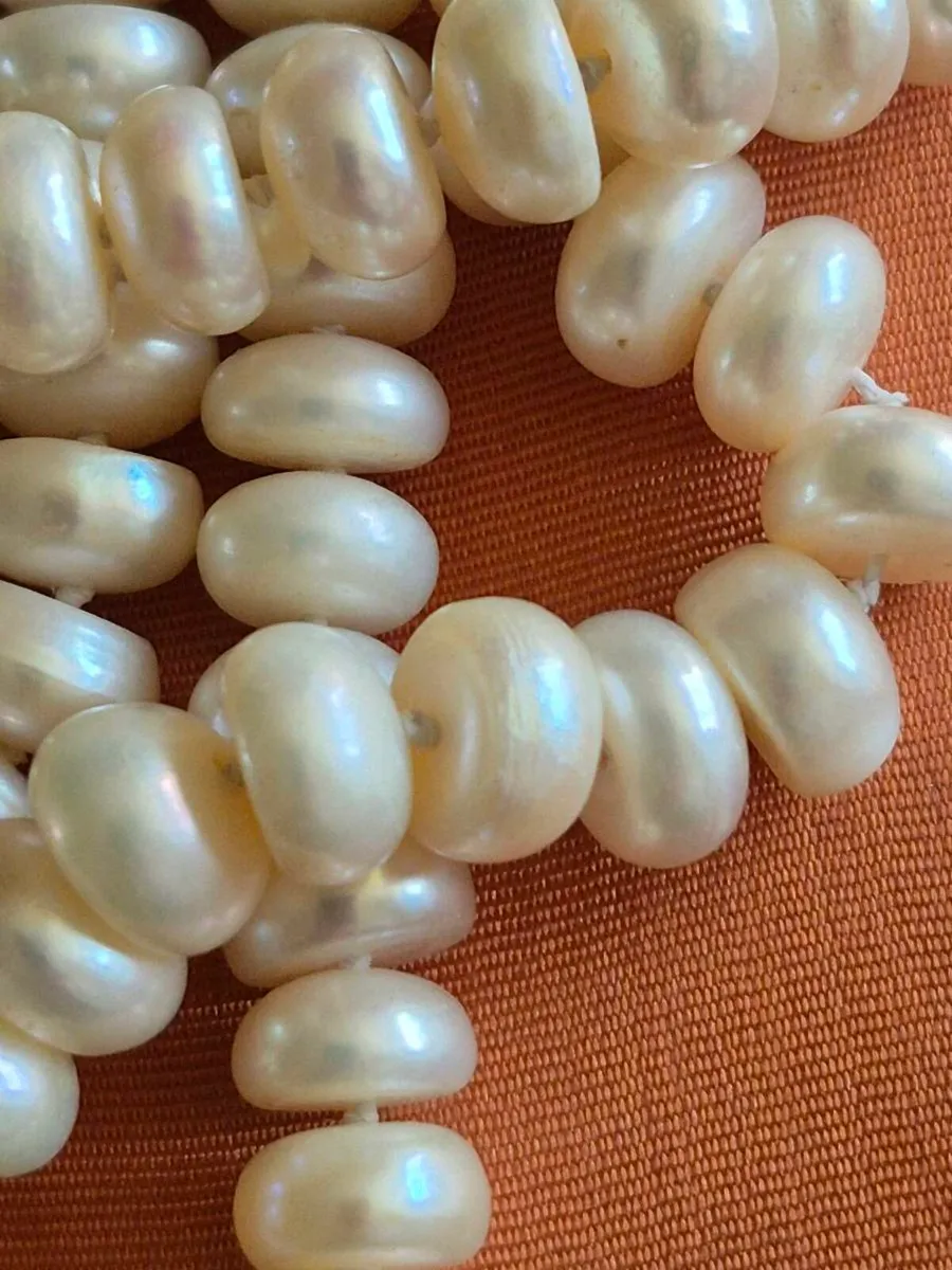 Pearls - Genuine, Very Long, Cream Colour - Image 4