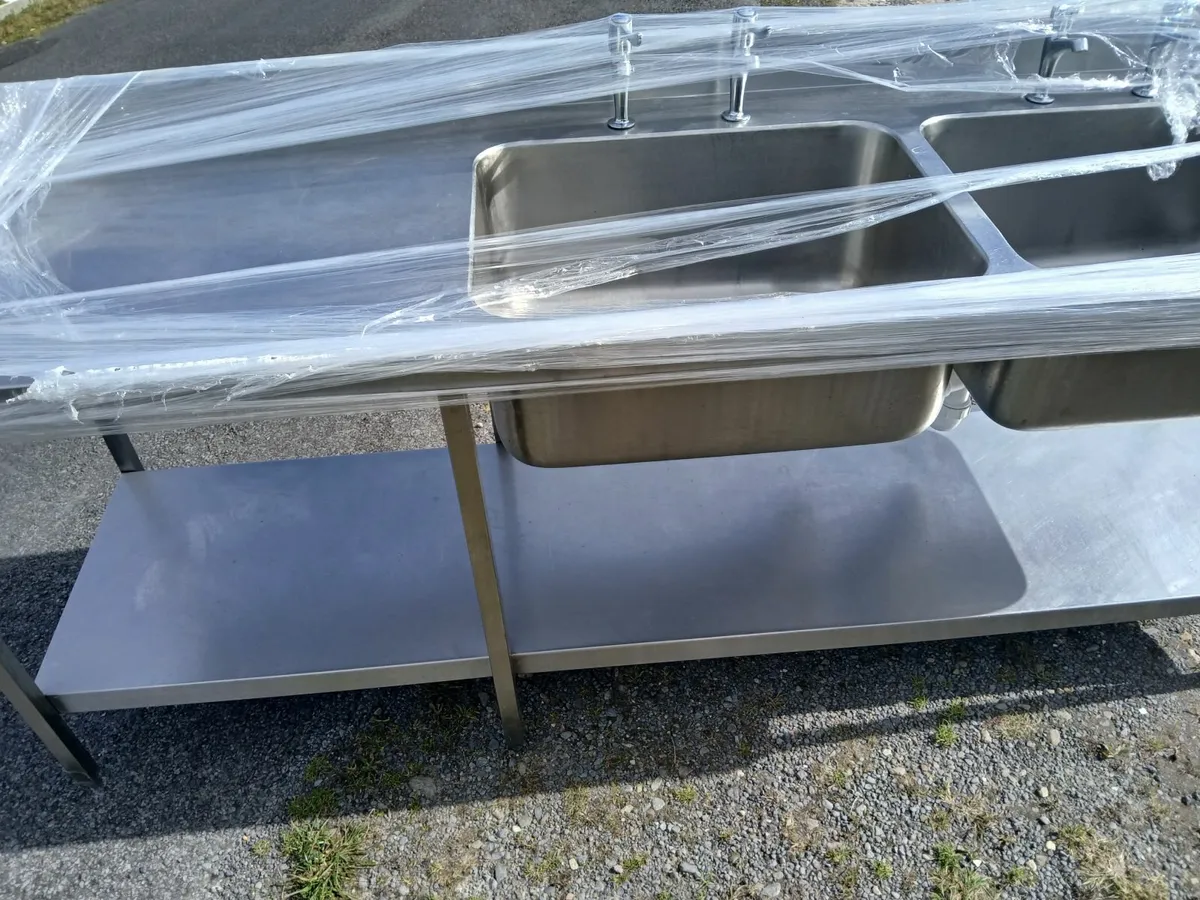 Staneless steel cabbinet double sink unit complete - Image 3