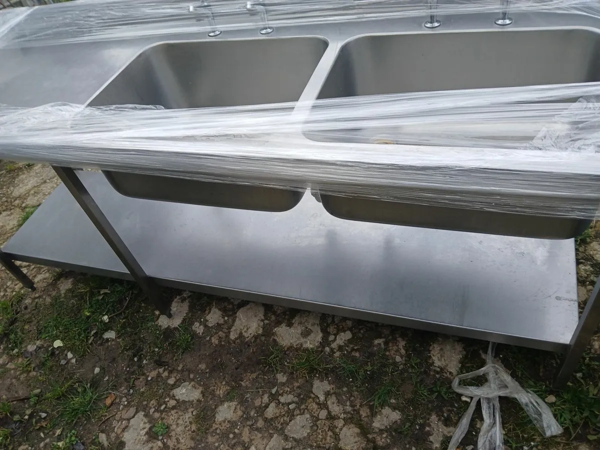 Staneless steel cabbinet double sink unit complete - Image 4