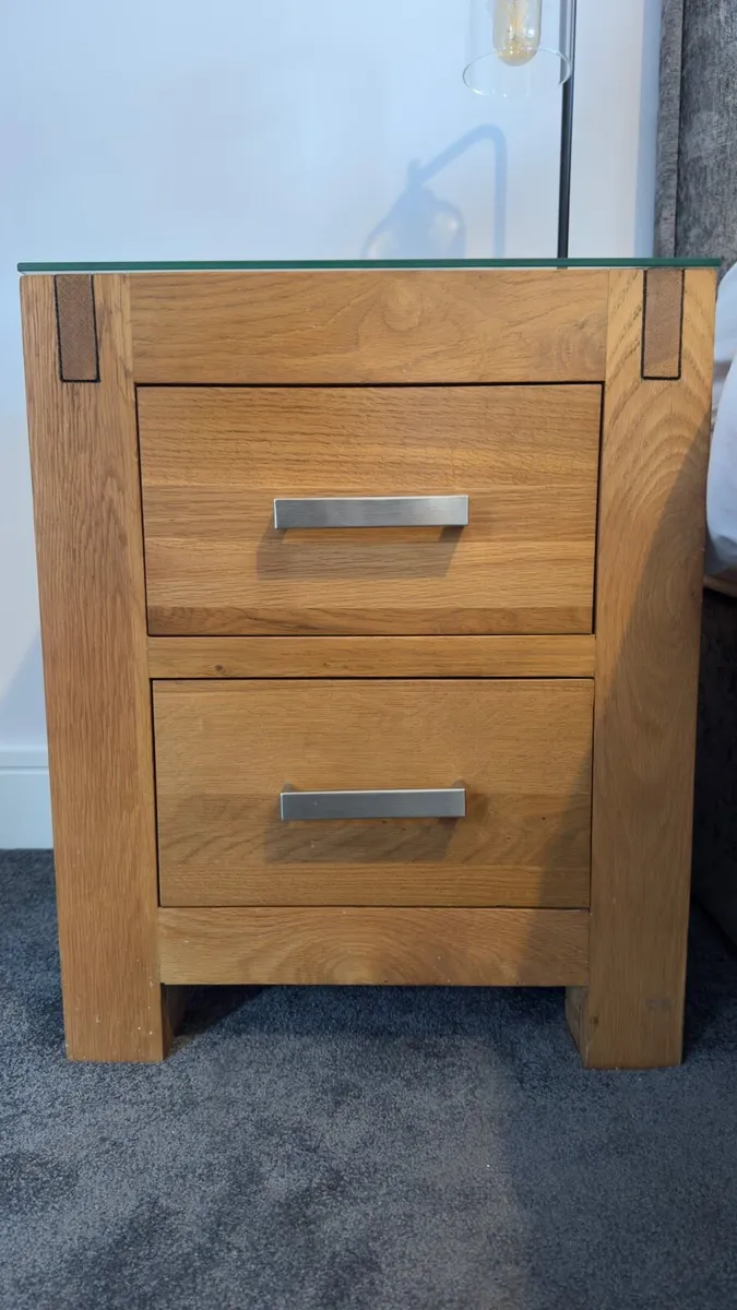 Solid Oak Bedside Lockers - Image 1