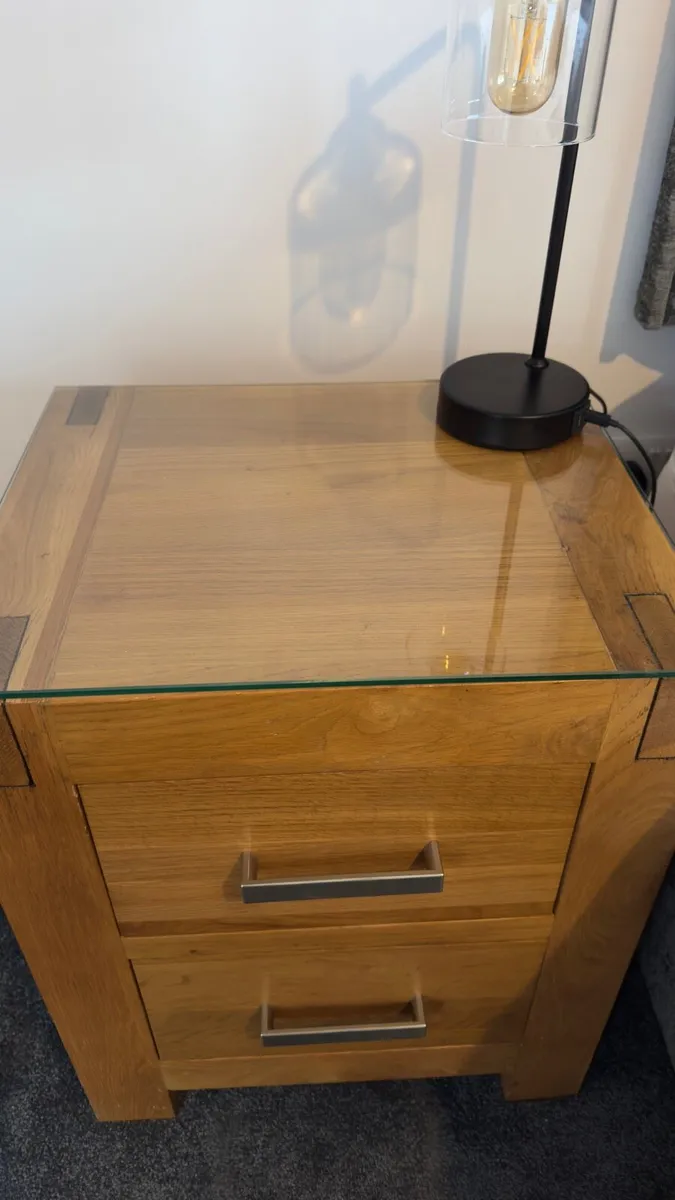 Solid Oak Bedside Lockers - Image 2