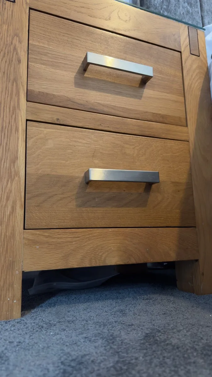 Solid Oak Bedside Lockers - Image 3