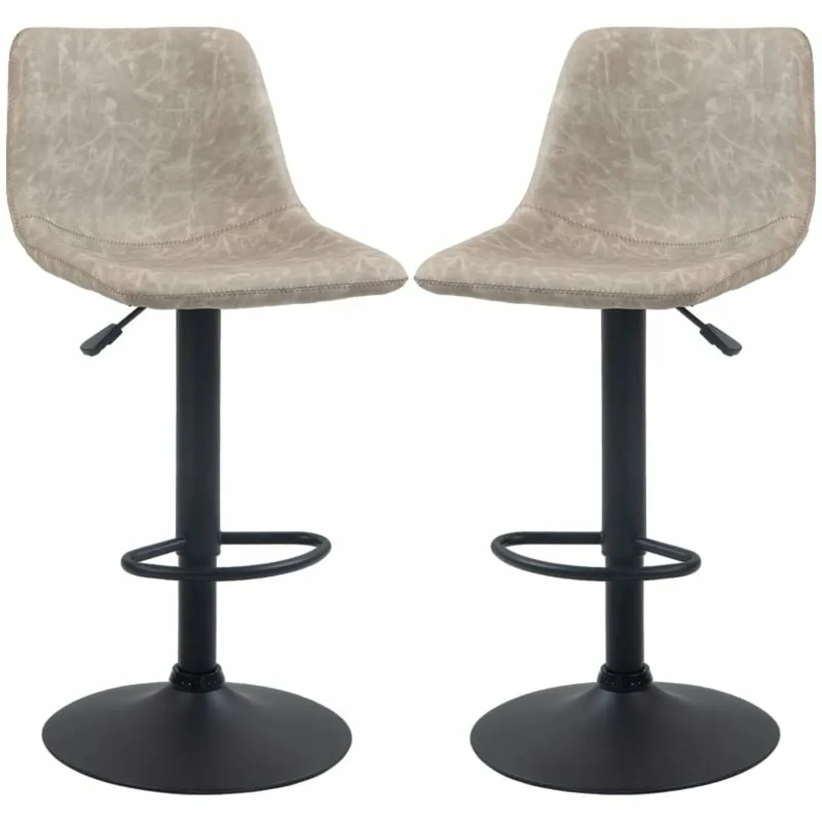 Bar Stools 2-piece Set, Retro Design, Height-Adjus - Image 1