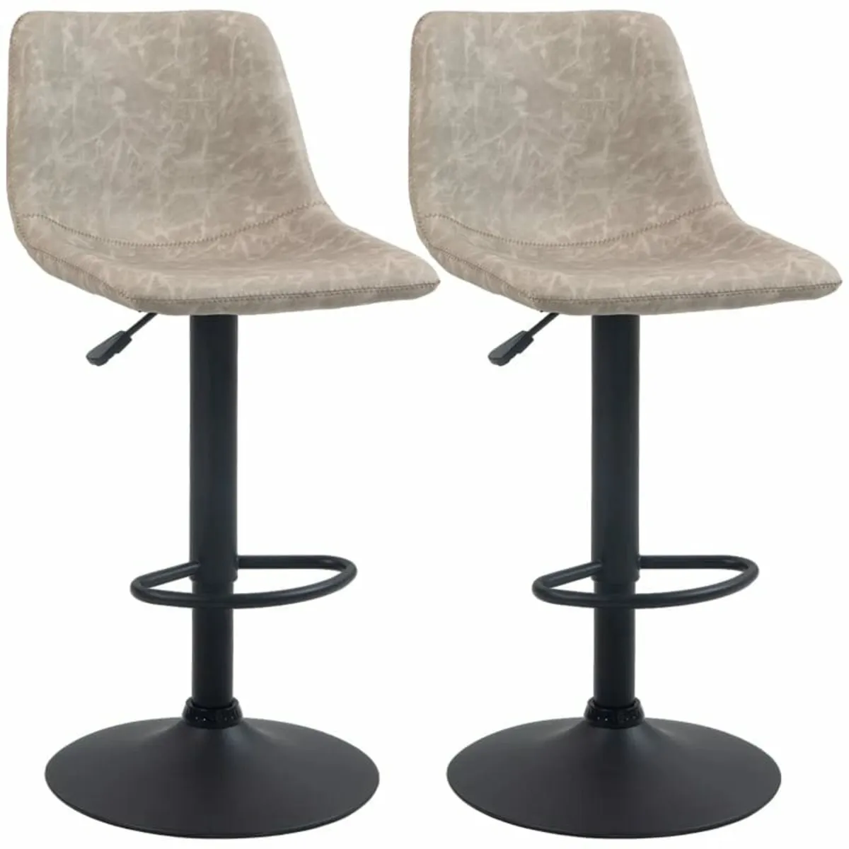 Bar Stools 2-piece Set, Retro Design, Height-Adjus - Image 3