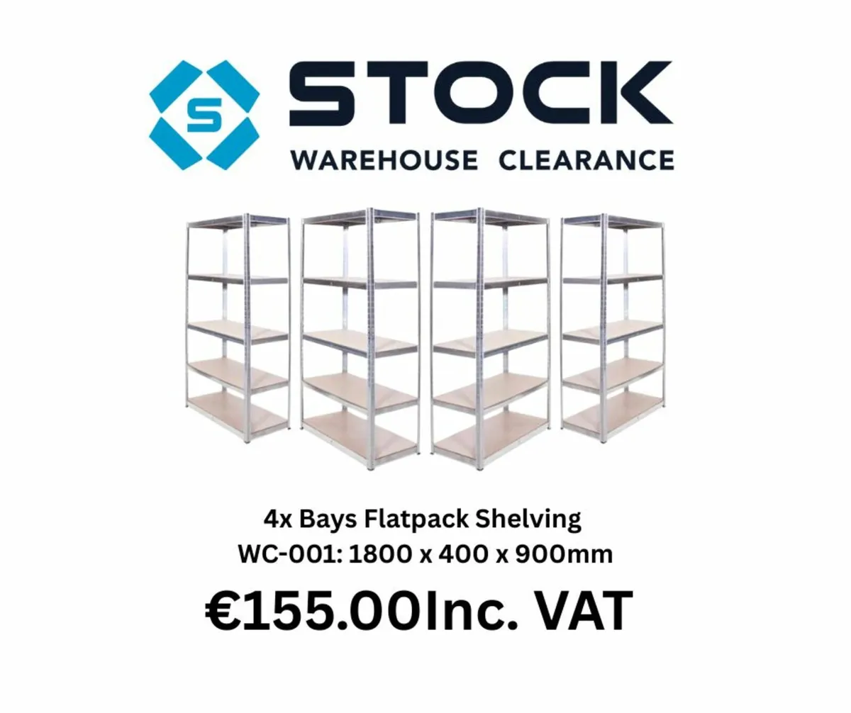 4 bays flatpack shelving & FREE DELIVERY - Image 1