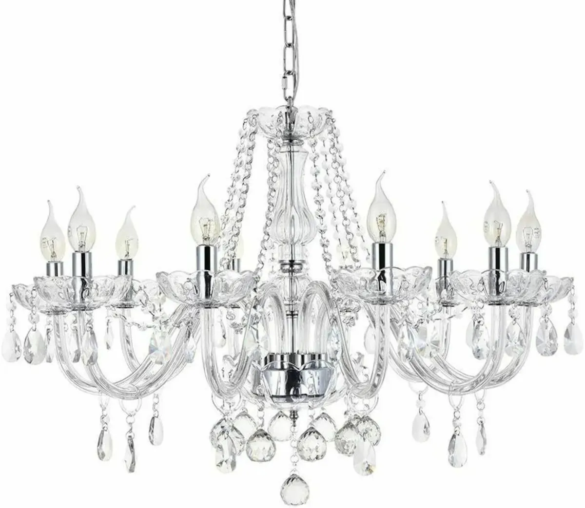 Chandelier 10 Lights Clear Crystal Design - Image 2