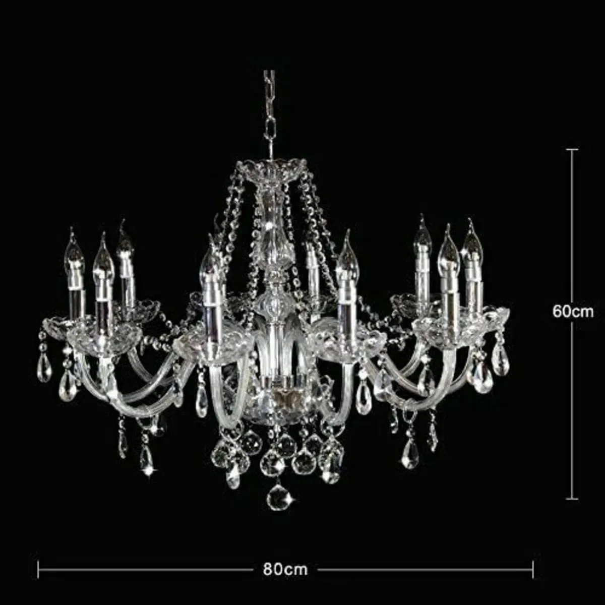 Chandelier 10 Lights Clear Crystal Design - Image 3