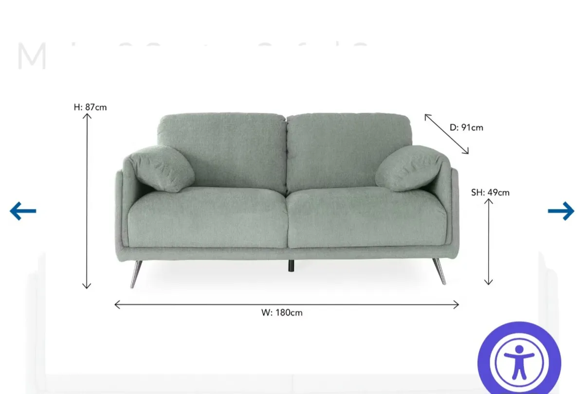 2 Seater Sage Green Moby couch - Image 2