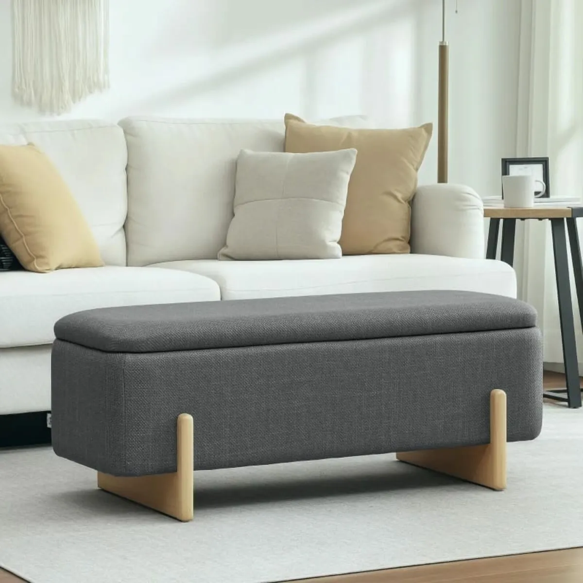 Storage stool with storage, bench with foam paddin - Image 1