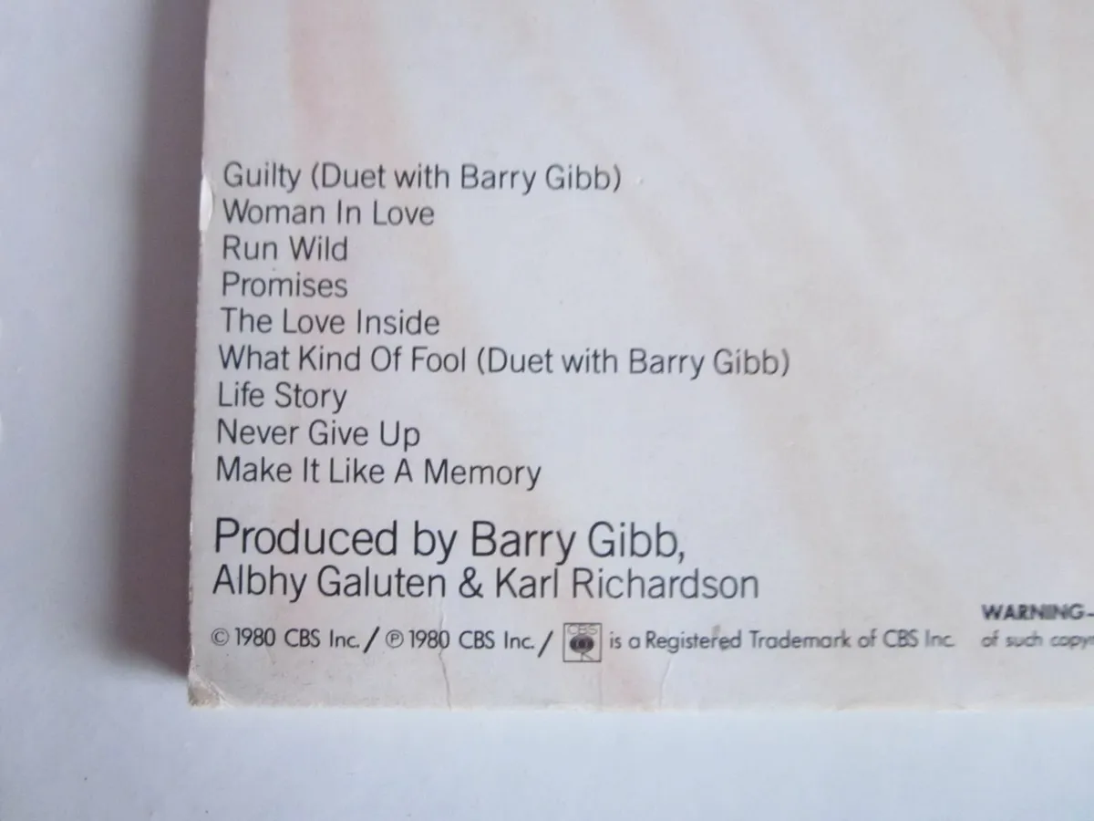 Barbara Streisland Guilty Vinyl LP - Image 3