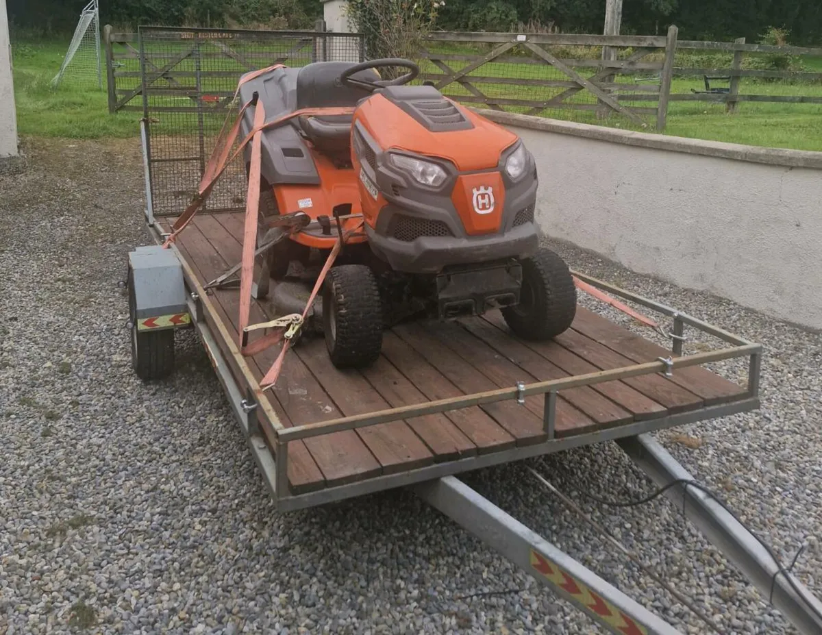 Ride on mower/Large singe axle Trailer Combo - Image 1