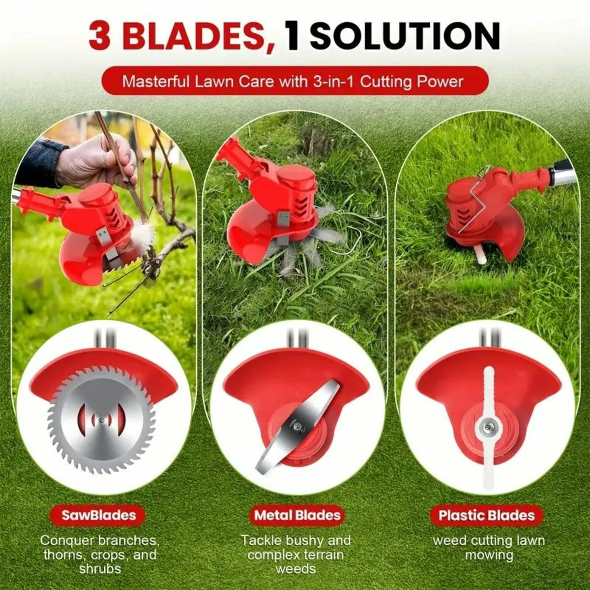 Electric Grass Trimmer, Lawn Edger, Mower For Yard - Image 4