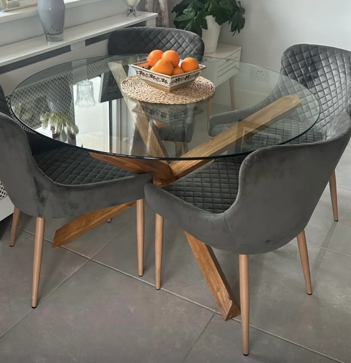 Glass Dining Table and Chairs