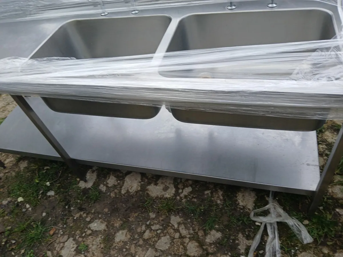 Staneless steel cabbinet double sink unit - Image 1
