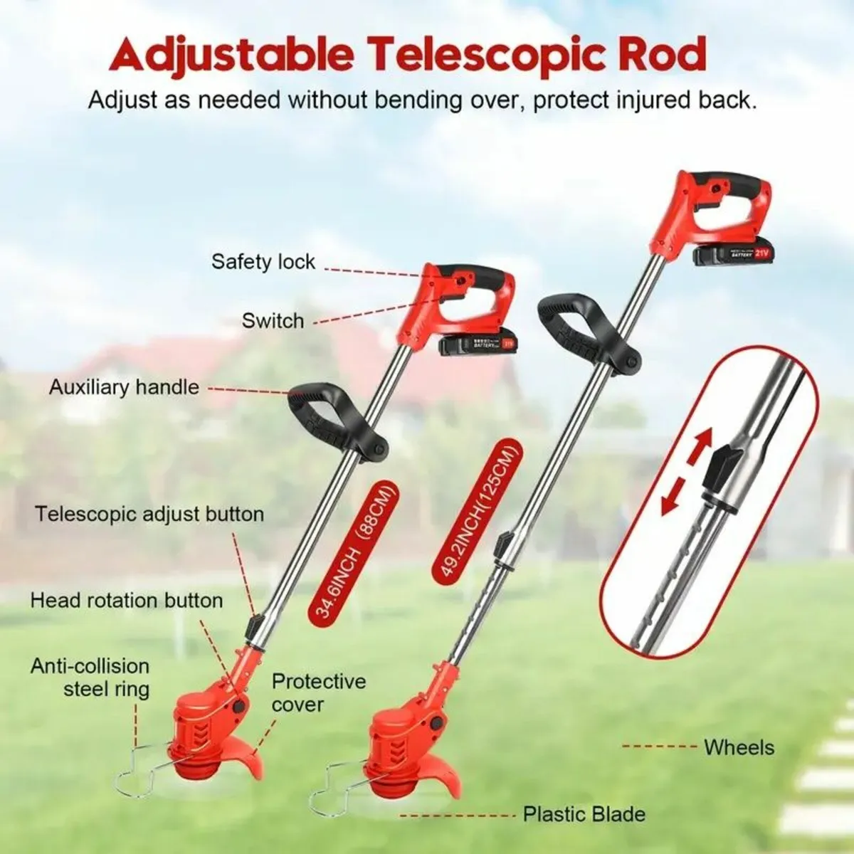 Electric Grass Trimmer and Lawn Edger Mower - Image 1