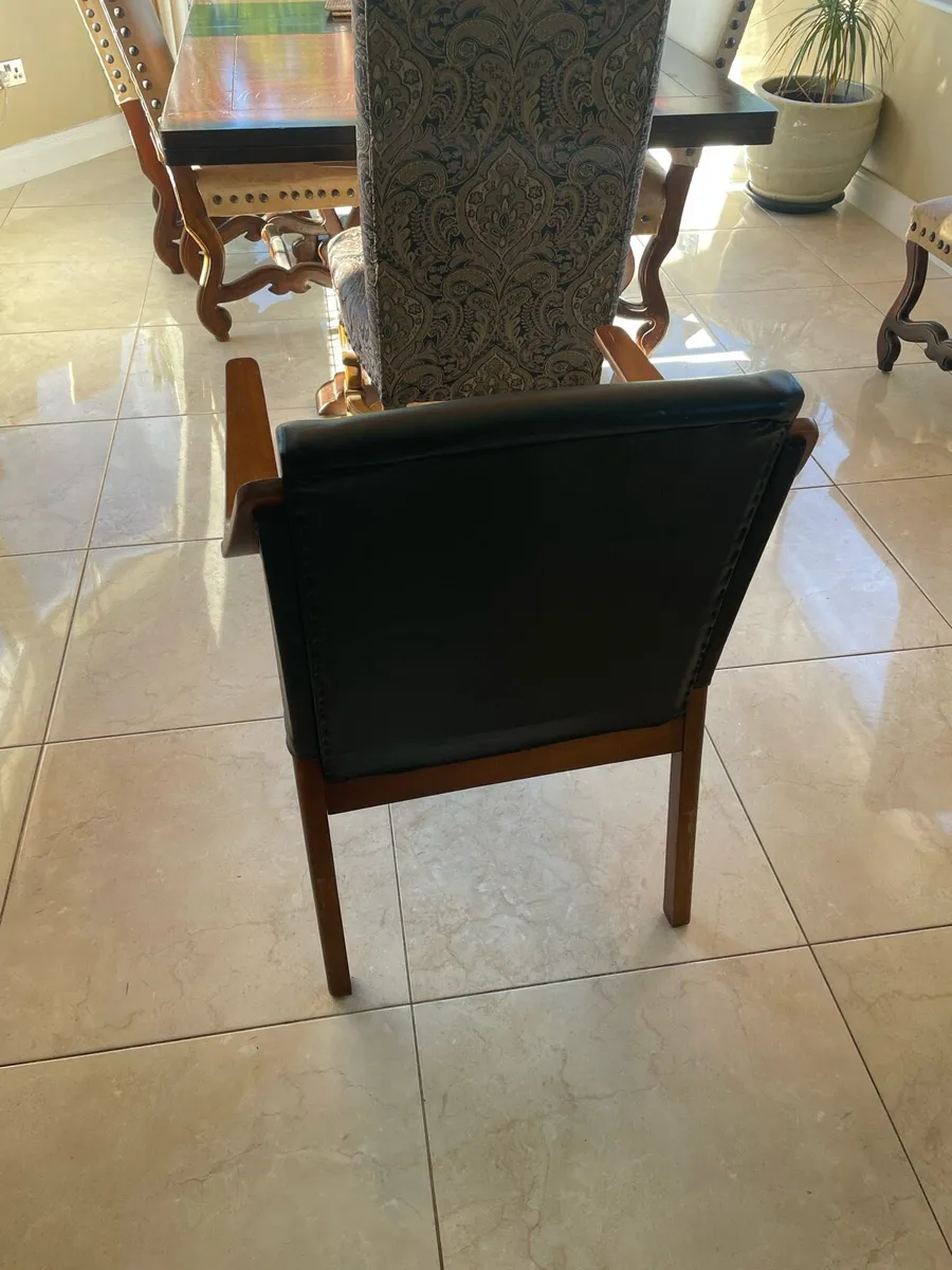 1960s black leather chair - Image 3