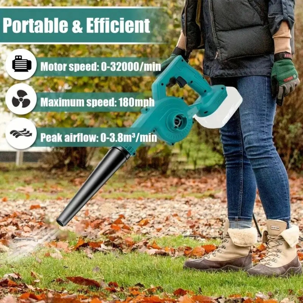 Cordless Leaf Blower with 2 Batteries 3000mAh - Image 3