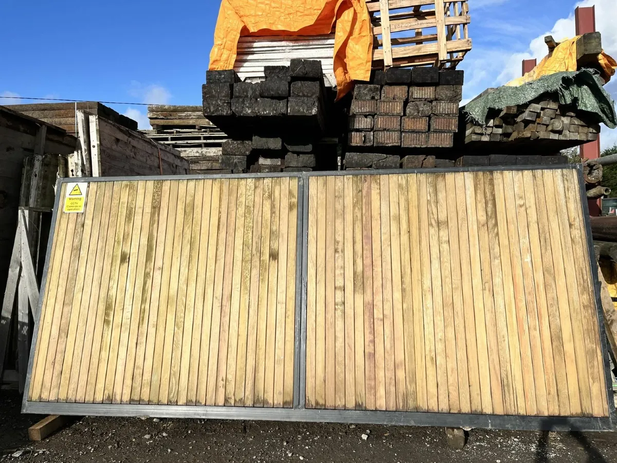 Large Wooden sliding Gates with rollers inc - Image 1