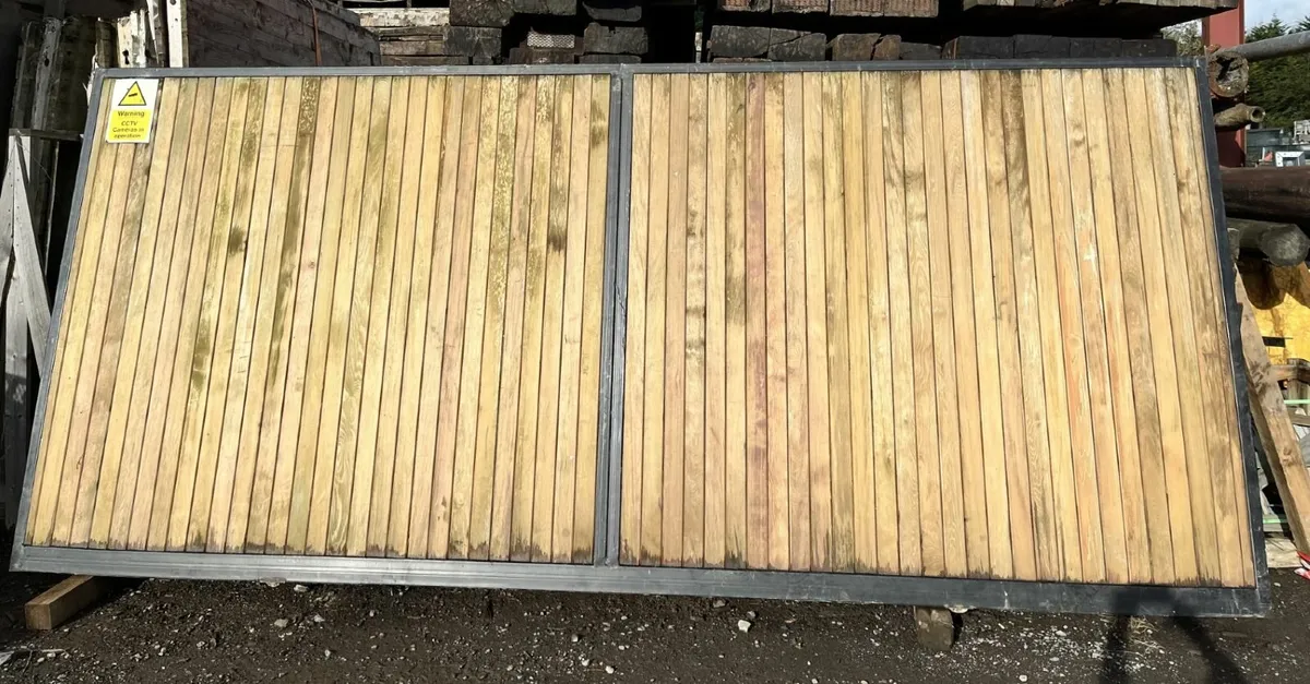 Large Wooden sliding Gates with rollers inc - Image 3