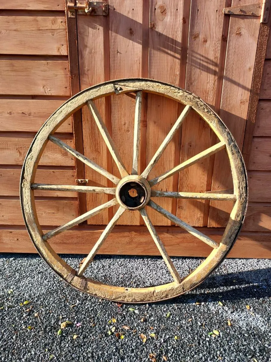 Vintage cart wheel