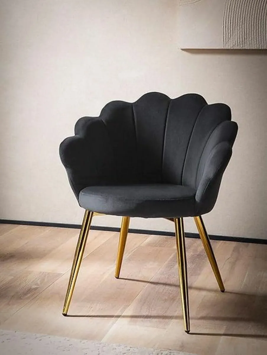 Velvet Upholstered Chair Dressing Table Chair Dini - Image 1