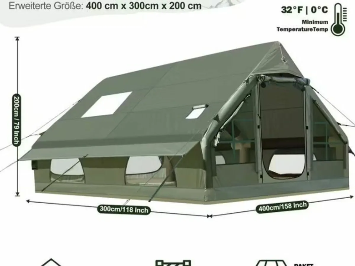 Glamping Tent 6-10 people Family Inflatable tent w - Image 2