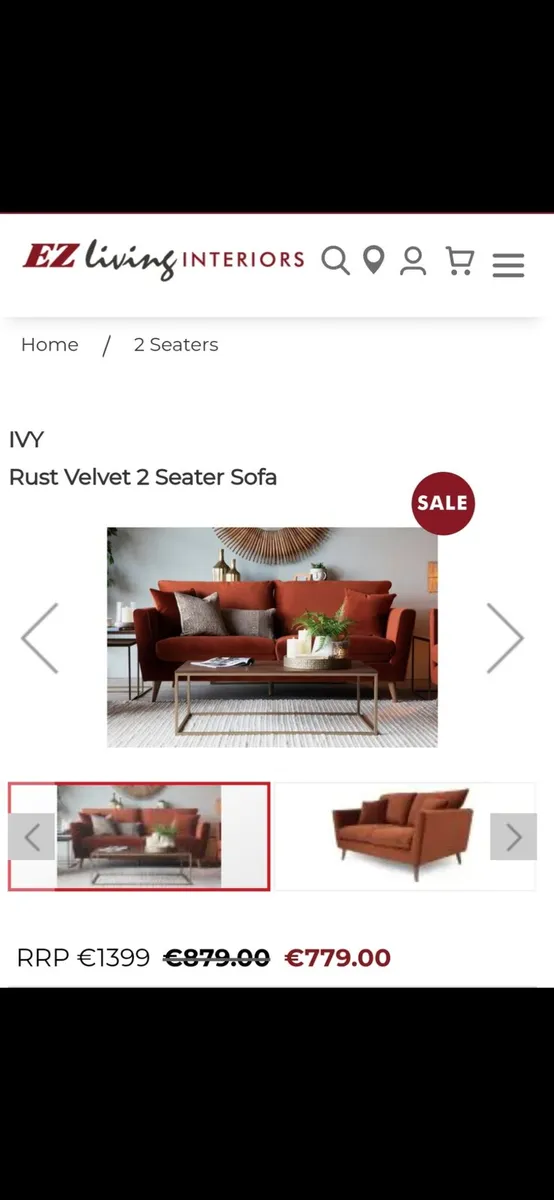 EZ living rust orange sofa set - Image 1