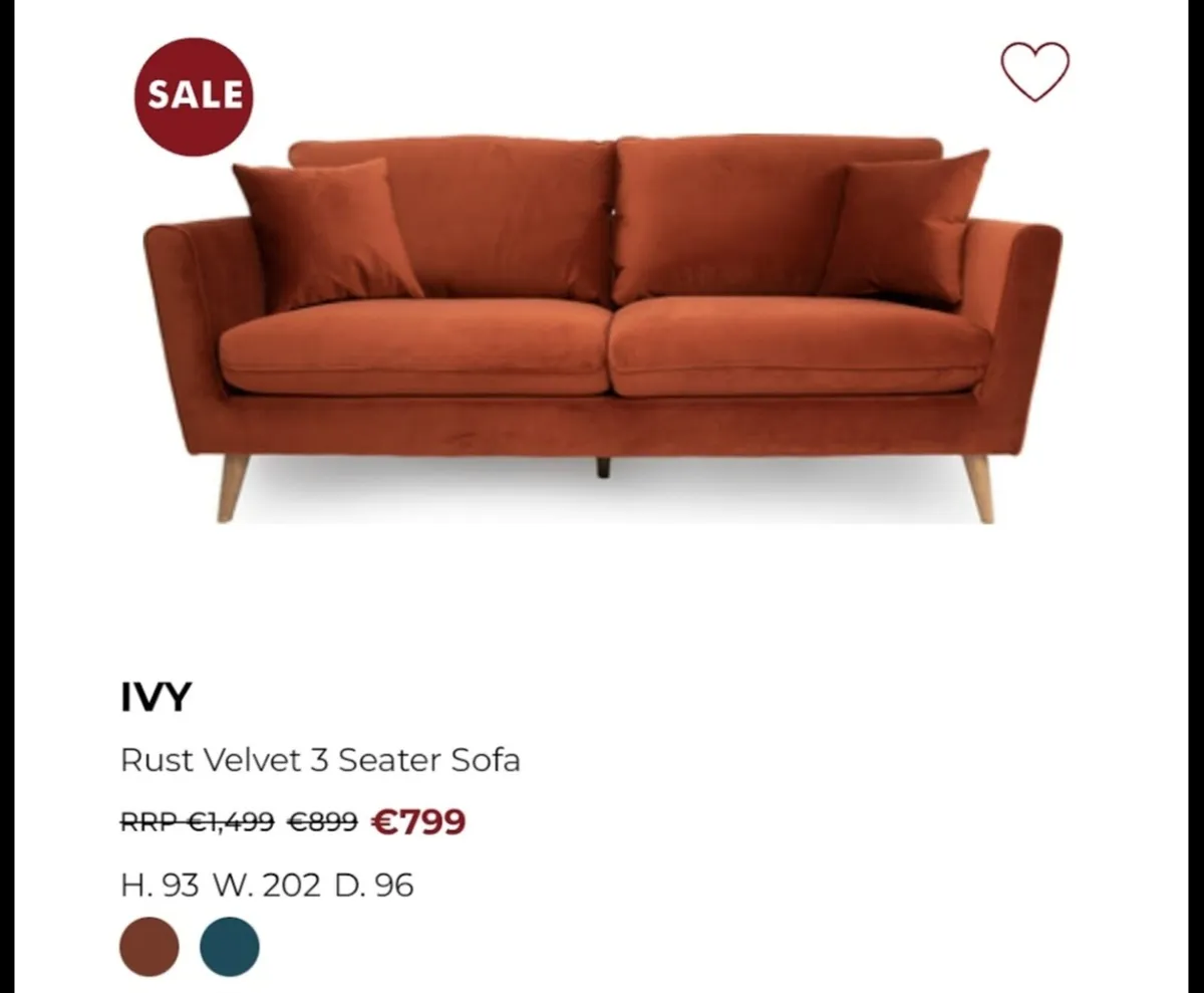 EZ living rust orange sofa set - Image 2