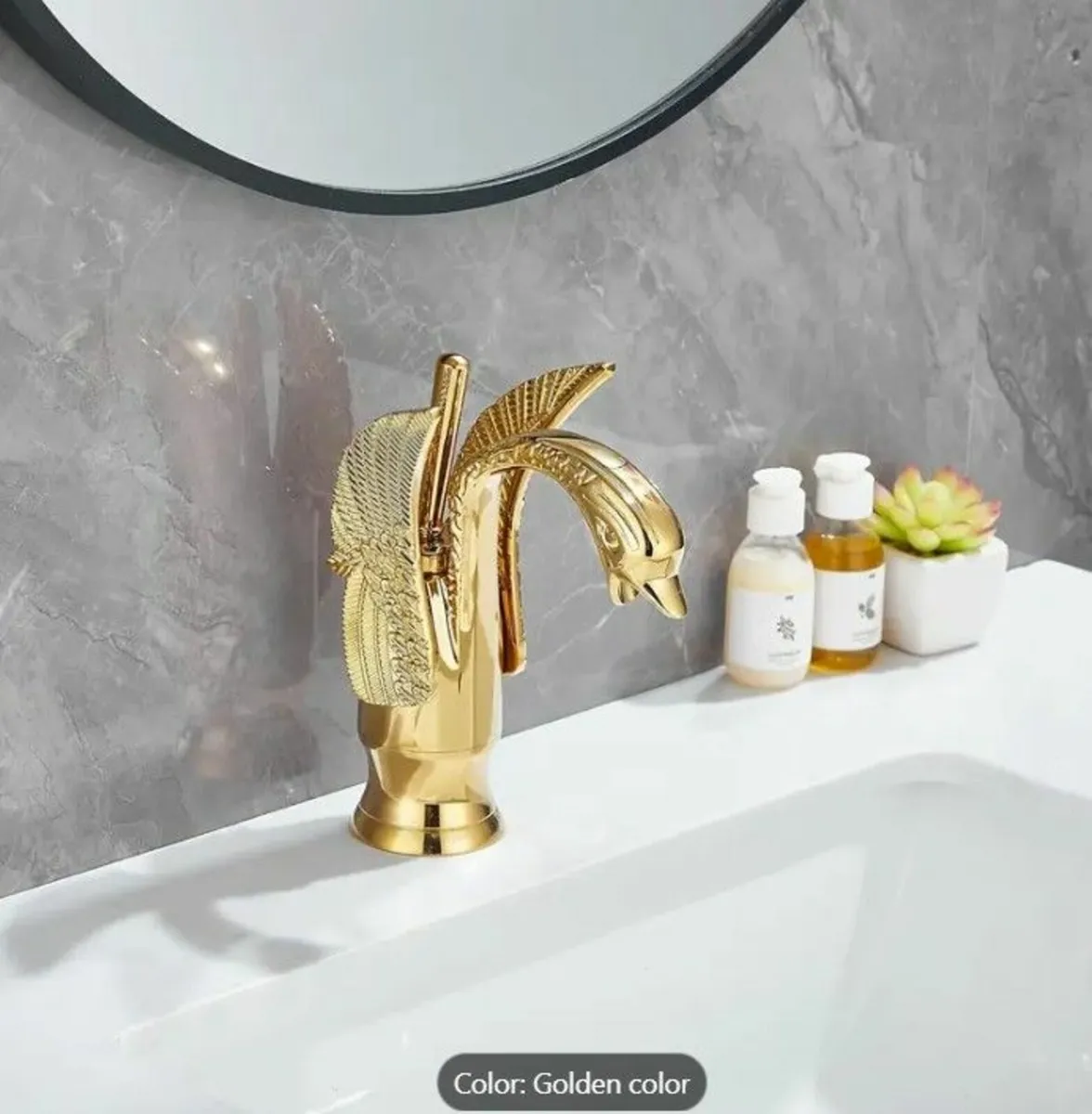 Golden Swan Bathroom Faucet – Luxury  Tap Single - Image 2