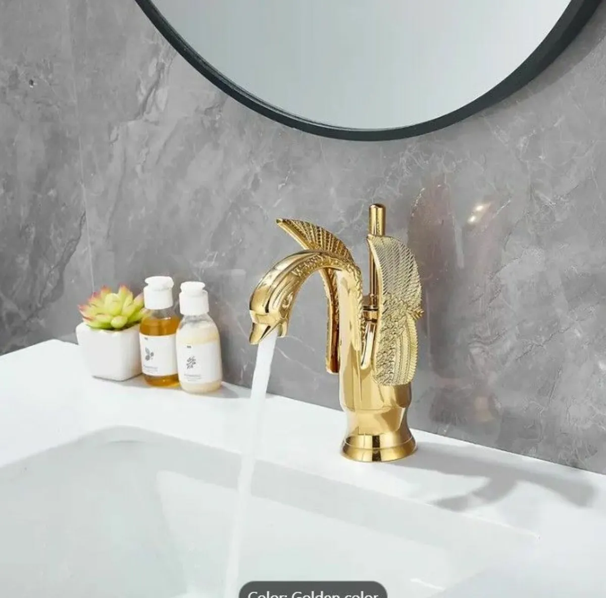 Golden Swan Bathroom Faucet – Luxury  Tap Single - Image 1