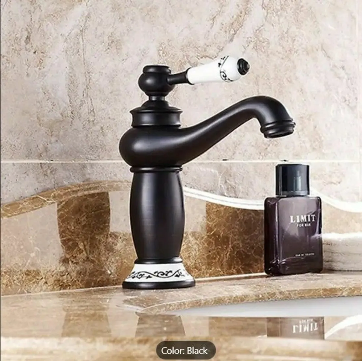 Antique Black Basin Faucet Solid Brass Vintage Tap - Image 3