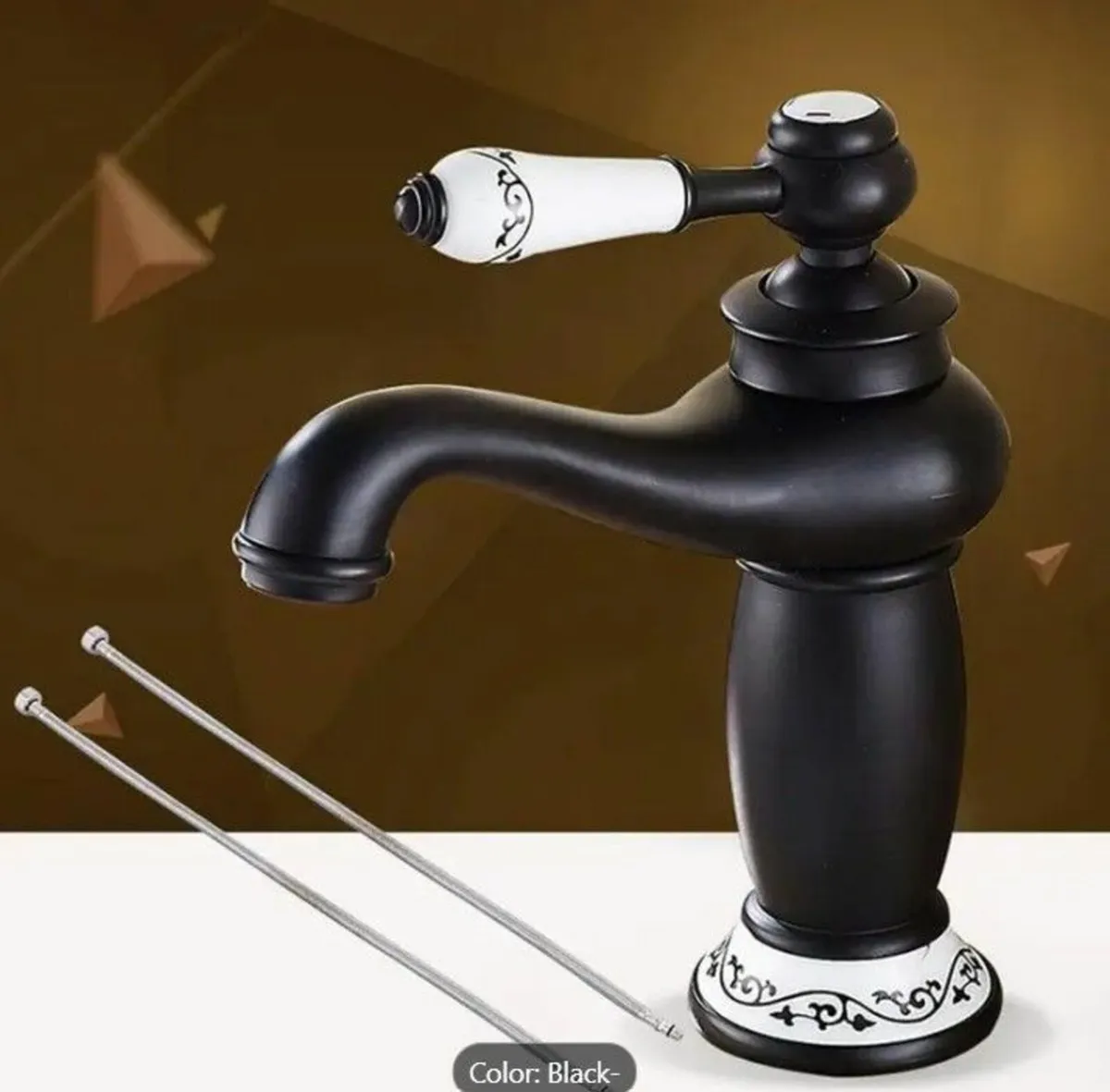 Antique Black Basin Faucet Solid Brass Vintage Tap - Image 4