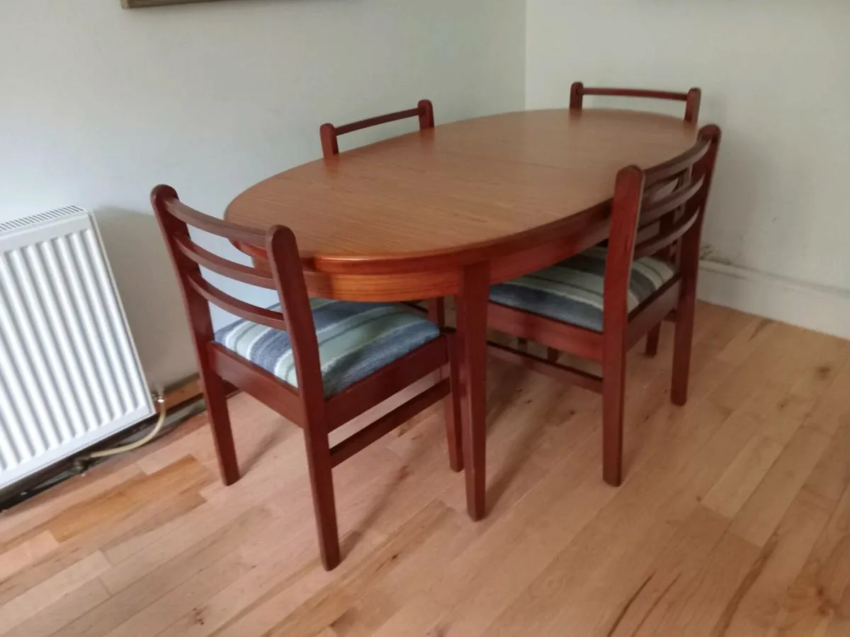 mid century teak dining set restored - Image 1