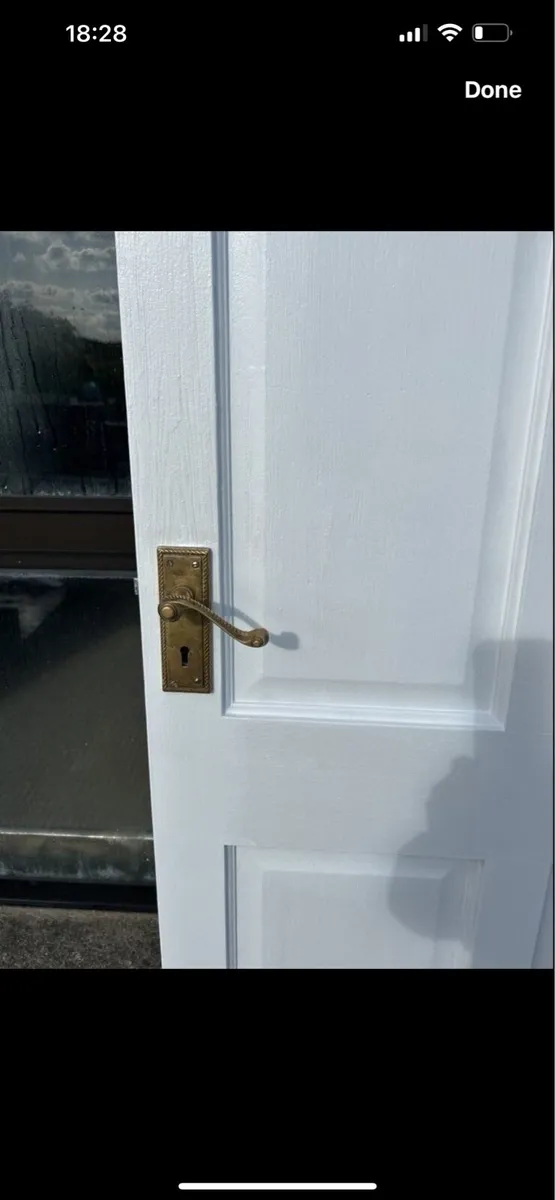 2 pine doors painted white - Image 2