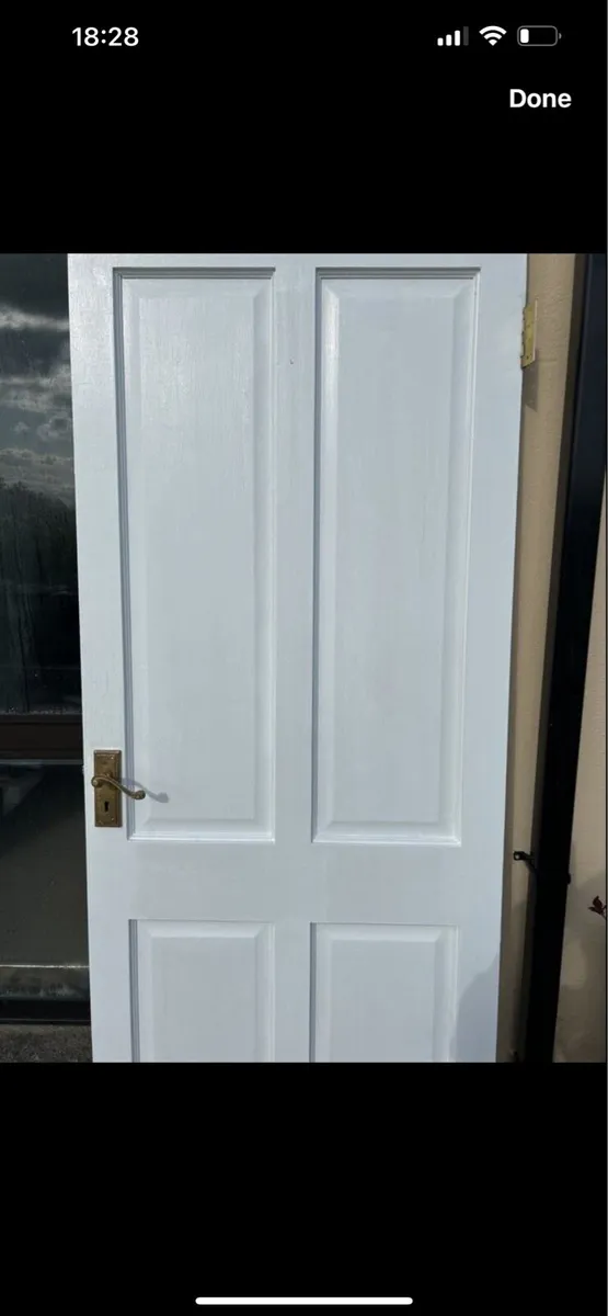 2 pine doors painted white - Image 4