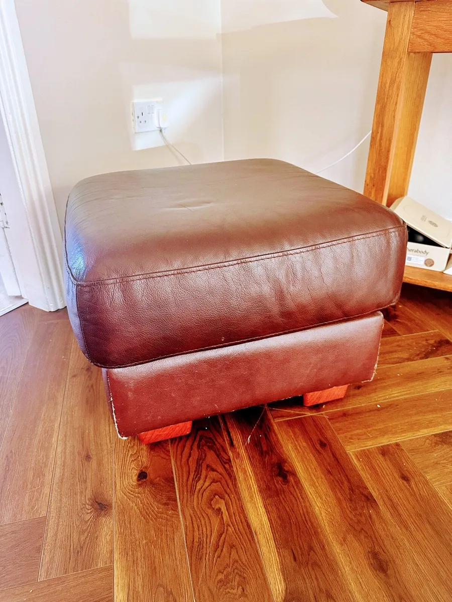 Brown Leather Couch (3 Piece Suite) - Image 2